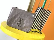 YSL Niki Quilted Crossbody Bag Leather Grey 583103 19 x 15 x 6 cm - 1