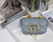 DIOR MICRO CARO BAG Supple Cannage Calfskin Cloud Blue S2022 13 x 8 x 4 cm  - 1