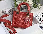 DIOR SMALL LADY BAG Cherry Red M0531 20cm - 1
