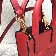 VALENTINO MINI GARAVANIVLOGO WALK TOTE BAG Calfskin Leather Red UW2P0U57QEL 11 x 16.5 x 5.5 cm - 6