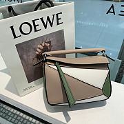 LOEWE MINI Puzzle Bag Classic Calfskin Leather Sand/White A510U95X34 18 x 12.5 x 8 cm - 3