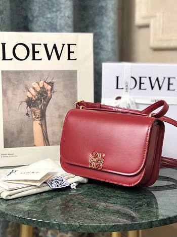 LOEWE SMALL Goya Bag Silk Calfskin Deep Red A896N09X01 18.5 x 12.5 x 6 cm