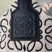LOEWE MEDIUM Cubi Bag Anagram Jacquard And Calfskin Ecru/Black A906K68X04 25 x 21 x 16.5 cm - 4
