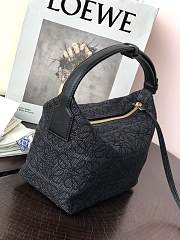 LOEWE SMALL Cubi Bag Anagram Jacquard And Calfskin Black A906K75X04 21 x 12 x 17 cm - 3