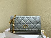 DIOR CARO BELT POUCH WITH CHAIN Supple Cannage Calfskin Gray S5091 20 x 11.5 x 3.5 cm - 3