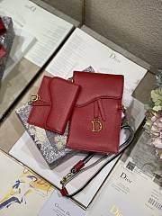 DIOR SADDLE Multifunction Pouch Leather Red 18.5 x 12 x 7.5 cm - 5