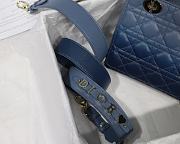 DIOR LADY DIOR MY ABCDIOR BAG Gradient Cannage Lambskin Indigo Blue M0538 20 × 16.5 × 8 cm - 3