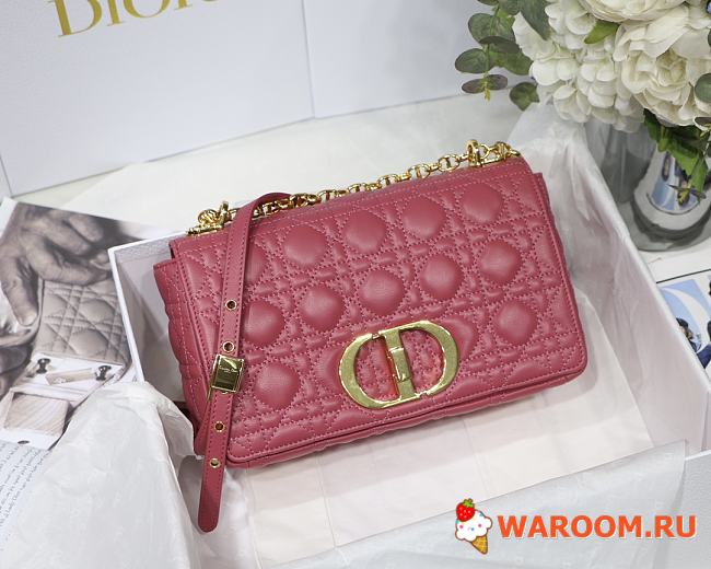 DIOR MEDIUM CARO BAG Supple Cannage Calfskin Pink M9242 25.5 x 15.5 x 8 cm - 1