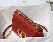 DIOR SMALL CARO BAG Supple Cannage Calfskin Red M9241 20 x 12 x 7 cm   - 6