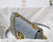 DIOR SMALL CARO BAG Supple Cannage Calfskin Sky Blue M9241 20 x 12 x 7 cm   - 5