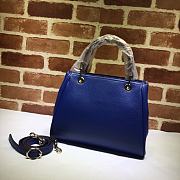 GUCCI Bamboo Shopper Leather Tote Navy 336032 28 x 22 x 12 cm - 3