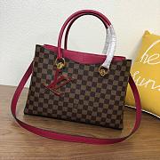 LOUIS VUITTON LV RIVERSIDE Damier Ebene Canvas Lie de Vin Red N40052 36 x 25 x 15 cm - 1