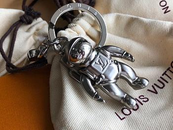 LOUIS VUITTON Spaceman Hanging Keychain Silver