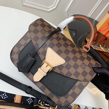 LOUIS VUITTON Beaumarchais 2way Crossbody Bag Damier Ebene Canvas Black/Beige N40148 25 x 18.5 x 9.5 cm