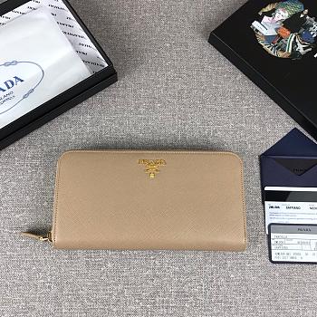 PRADA LARGE Saffiano Leather Wallet Beige 1ML506 20 x 10 cm 