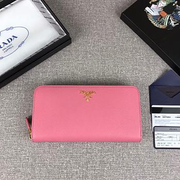 PRADA LARGE Saffiano Leather Wallet Petal Pink 1ML506 20 x 10 cm 