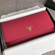 PRADA LARGE Saffiano Leather Wallet Crimson Red 1MH132 18.7 x 9.5cm - 3