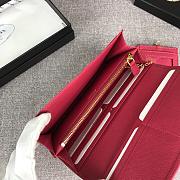 PRADA LARGE Saffiano Leather Wallet Crimson Red 1MH132 18.7 x 9.5cm - 4