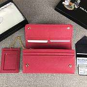 PRADA LARGE Saffiano Leather Wallet Crimson Red 1MH132 18.7 x 9.5cm - 6