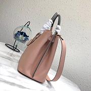 PRADA Top Handle Tote Bag Leather Powder Pink/Black 1BG148 33 × 24 × 14.5 cm - 6