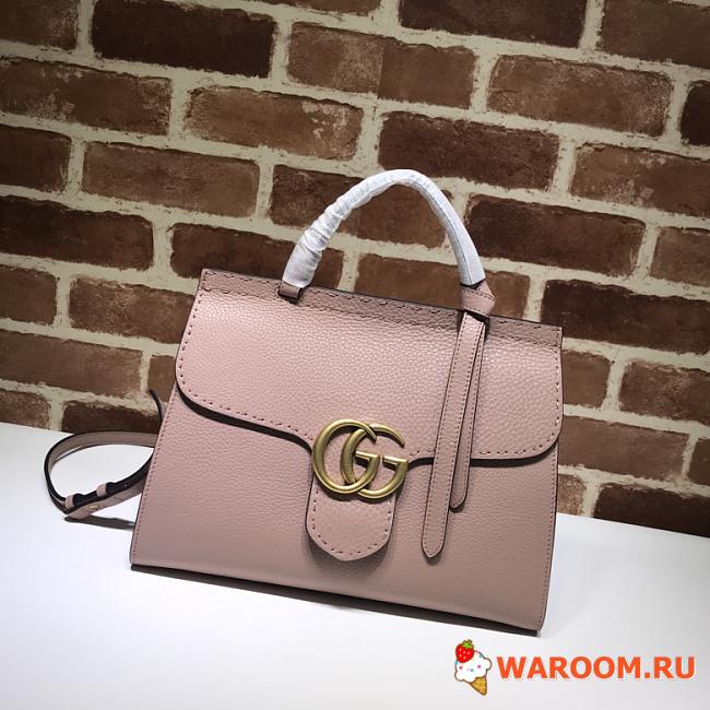GUCCI GG Marmont Small Top Handle Bag Powder Pink Leather 421890 31 x 13 x 23 cm - 1