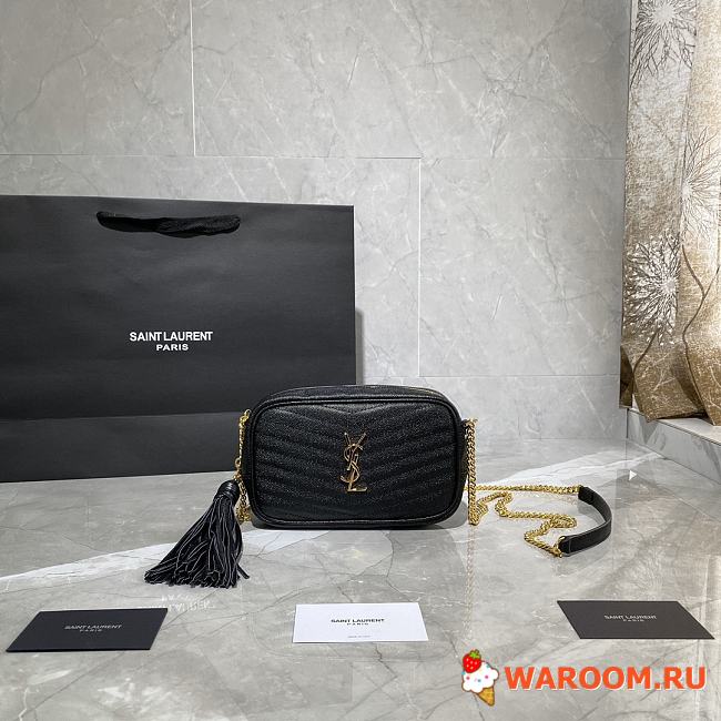 YSL MINI LOU Camera Shoulder Bag Black 585040 18 × 10 × 5 cm - 1