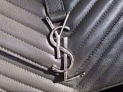 YSL Large College Tote Leather Silver Metal Gray 392738 32 x 21 x 8 cm - 3