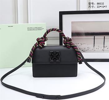 OFF WHITE 1.4 Gummy Jitney Bag Rope Handle Black 16050093 22 × 16 × 7 cm
