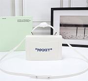 OFF WHITE 1.4 Quote Jitney Bag Leather White 22 x 14 x 7 cm  - 6