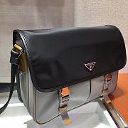 PRADA Re-Nylon and Saffiano Leather Shoulder Bag Gray 2VD768 32 x 24 x 12 cm - 4