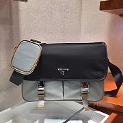 PRADA Re-Nylon and Saffiano Leather Shoulder Bag Gray 2VD768 32 x 24 x 12 cm - 5