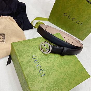 Gucci Guccissima Leather Waist Belt Metal Buckle