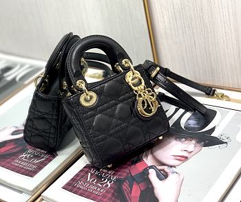 DIOR MICRO Lady Dior Bag Cannage Lambskin Black S0856 12 x 10 x 5 cm