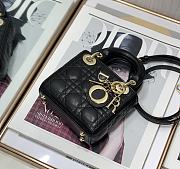 DIOR MICRO Lady Dior Bag Lambskin Black S0856 12cm - 4