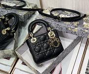 DIOR MICRO Lady Dior Bag Lambskin Black S0856 12cm - 2