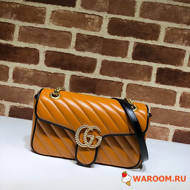 GUCCI GG Marmont Small Shoulder Bag Brown/Black ‎443497 26 x 15 x 7 cm - 1