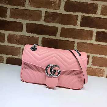 GUCCI GG Marmont Small Shoulder Bag Pink ‎443497 26 x 15 x 7 cm