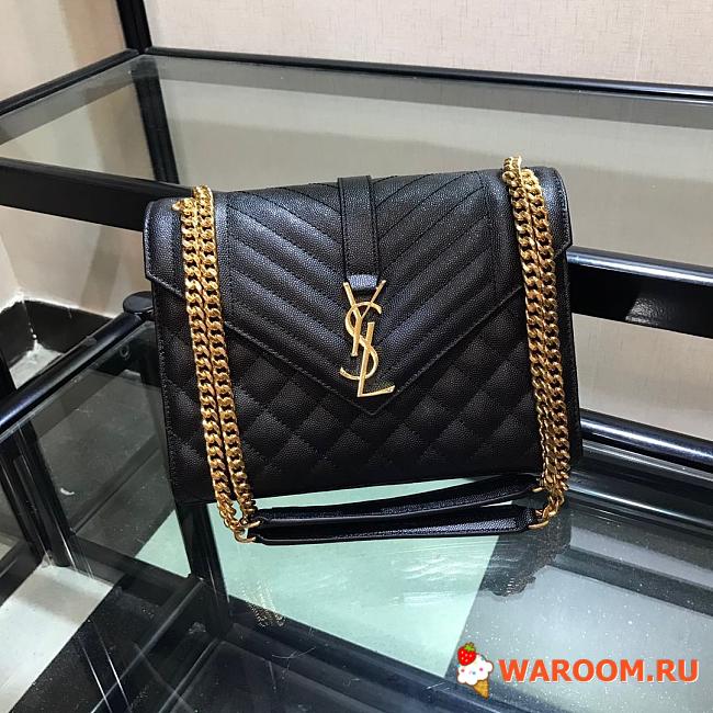YSL ENVELOPE MEDIUM Bag In Grained Leather Black 600185 24 x 7.5 x 18 cm - 1