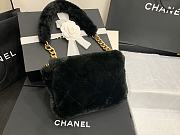 CHANEL Shearling Lambskin Flap Bag Golden Metal Black AS2240 15.5 x 21.5 x 6.5 cm - 6
