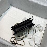 CHANEL MINI Retro Flap Button Bag In Leather Black 13.5 x 9 x 4 cm - 3