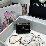 CHANEL MINI Retro Flap Button Bag In Leather Black 13.5 x 9 x 4 cm - 2