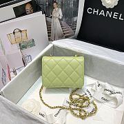 CHANEL SMALL Calfskin Crystal Pearls Flap Bag Mint AS2251 14.5 x 5 x 10.5 cm - 3