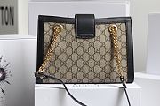 GUCCI SMALL Padlock GG Shoulder Bag In Supreme Canvas Black 498156 26 x 18 x 10 cm - 5
