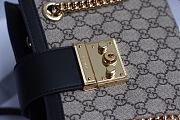 GUCCI SMALL Padlock GG Shoulder Bag In Supreme Canvas Black 498156 26 x 18 x 10 cm - 4