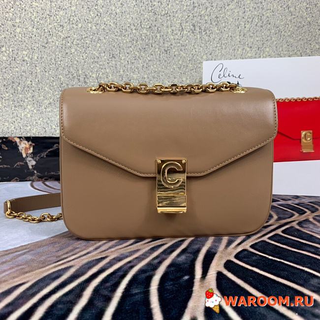 CELINE Pre-Owned 2020s C Charm Shoulder Bag Taupe 370348 21.5 x 15 x 7 cm - 1