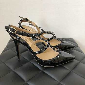 Valentino Black Patent Rockstud High Heels 02