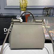 DOLCE & GABBANA Medium Dauphine Leather Sicily Bag Taupe BB6002 25 x 12 x 22 cm - 6