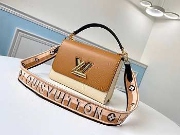 LOUIS VUITTON Twist MM Handbag In Cream M55851 23 x 17 x 9.5 cm