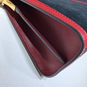 GUCCI Medium Ophidia GG Shoulder Bag In Velvet Marine/Red 503876 32.5 x 20 x 10 cm - 2