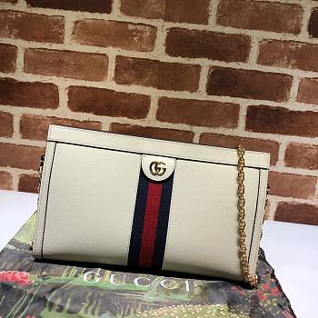 GUCCI Medium Ophidia GG Shoulder Bag In Leather White 503876 32.5 x 20 x 10 cm